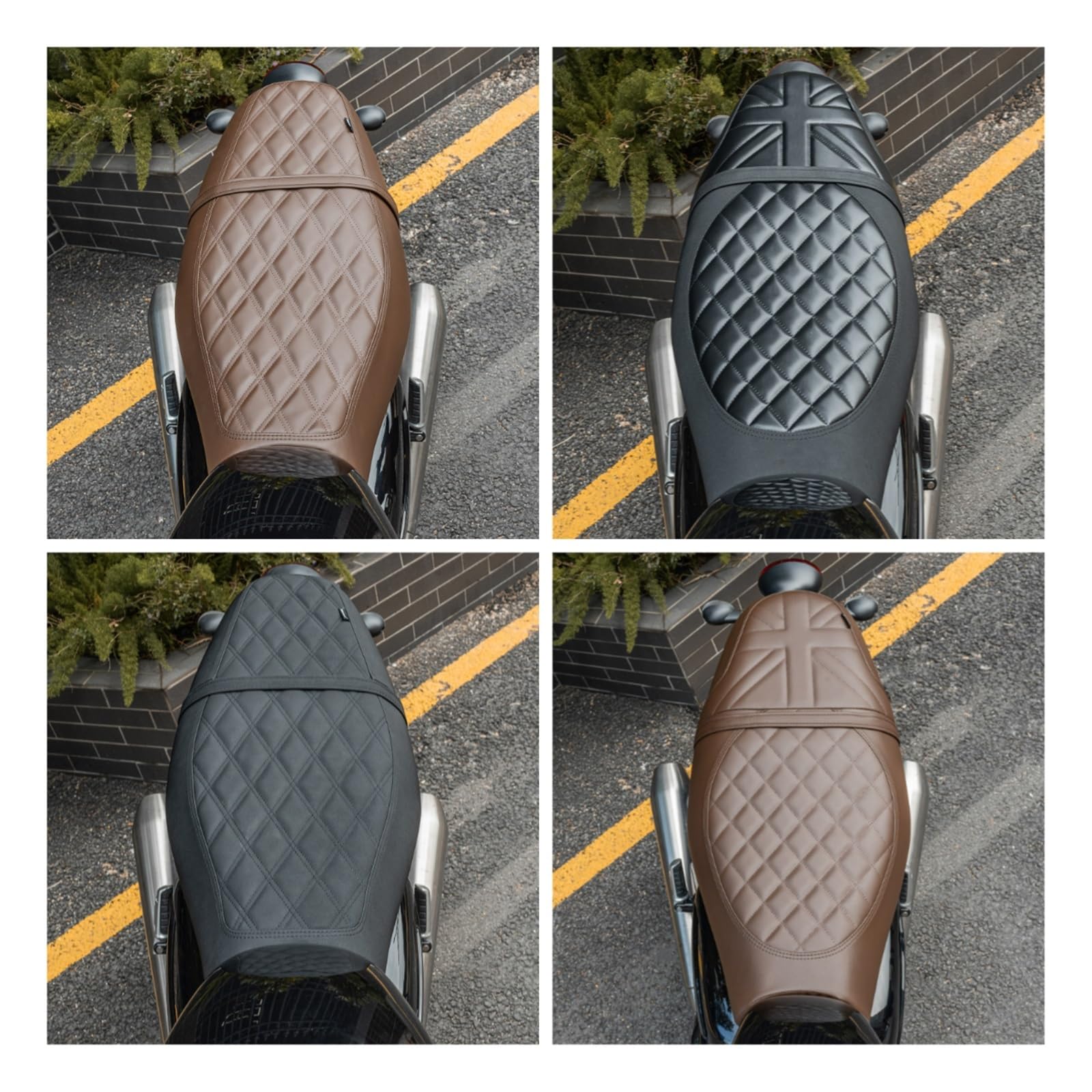 Accesorios para Motocicleta, Cojín para Asiento Delantero Y Trasero De Una Pieza, para Sillín para Street Twin Speed ​​Twin 900 2016-2024 Asientos Motocicleta Pasajero