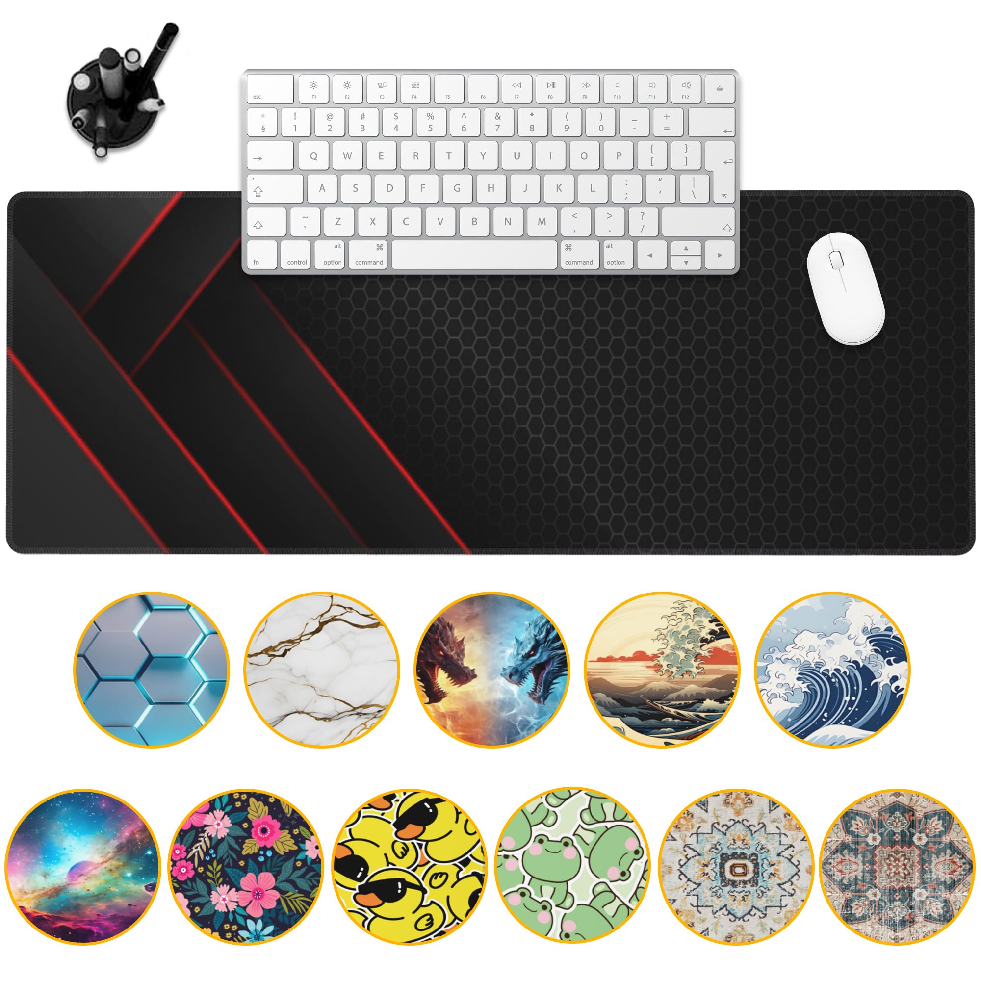 Koi Yinyang Tappetino Per Mouse Bianco E Nero Grande - Foto 5