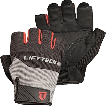 Lift Tech Mens Classic Exercise Gloves - Workout Gloves for Men Into Weights, Strength Training, Powerlifting, Fitness - Gray