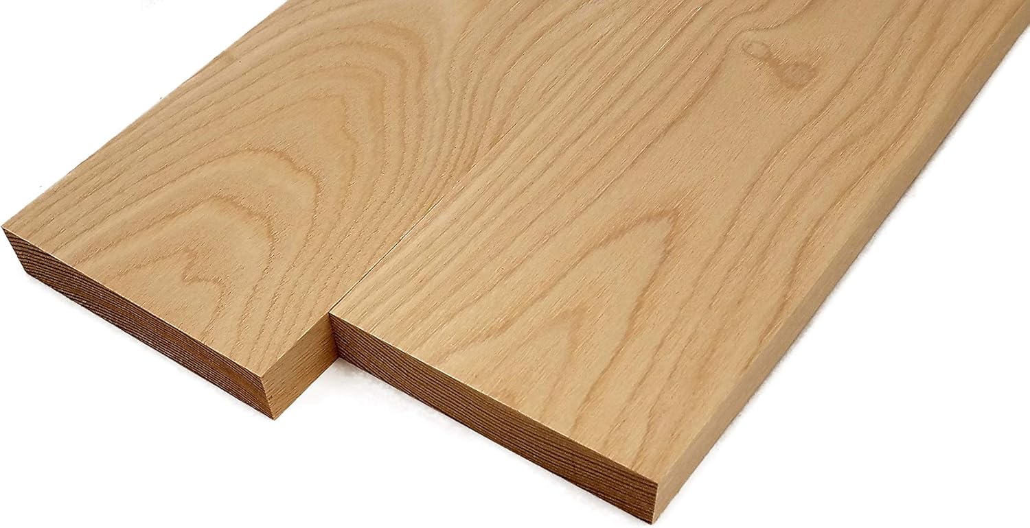 Barrington Hardwoods White Ash Lumber Boards - 3/4" x 4" x 18" (2 Pieces) Kiln Dried Sanded Hardwood for Furniture Crafts