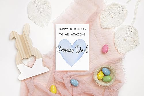 Miniatura 2 de Tarjeta de felicitación para papá con texto en inglés Happy Birthday To An Amazing Bonus Dad  Tarjeta de felicitación  Increíble regalo de