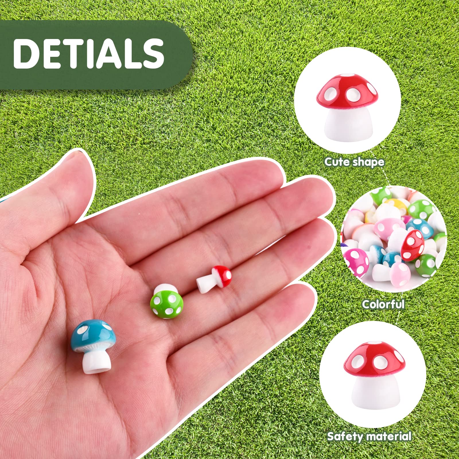 MIKIMIQI Mini-Pilze & Frösche Figuren – 75 Stück Für Feengarten, DIY, Deko