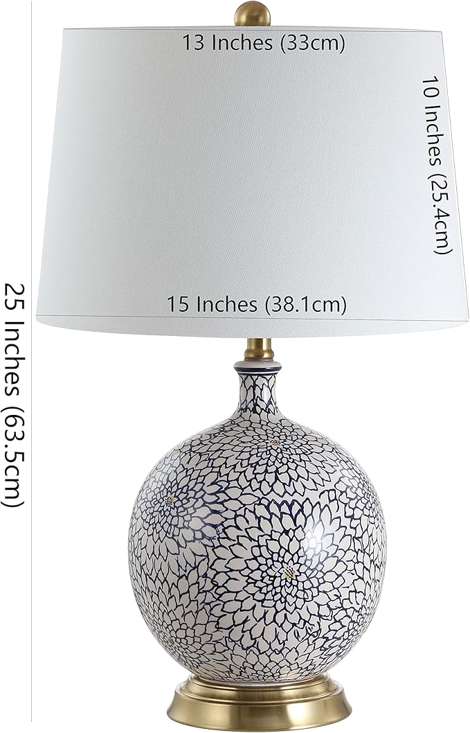 Lámpara de Mesa SAFAVIEH Orianna Floral Azul/Blanco 25 Pulgadas miniatura 3