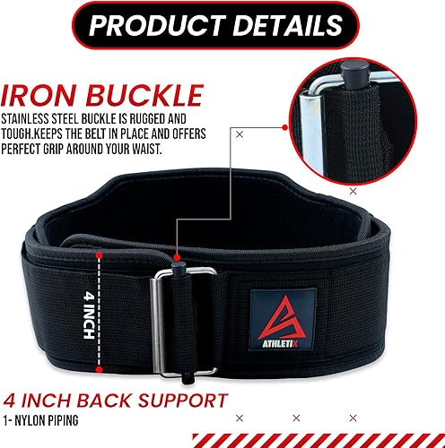 Miniatura 3 de Cinturón de levantamiento de pesas para hombres y mujeres, cinturón de levantamiento de pesas 2 en 1 con soporte ajustable de espalda baja de 4 y 6