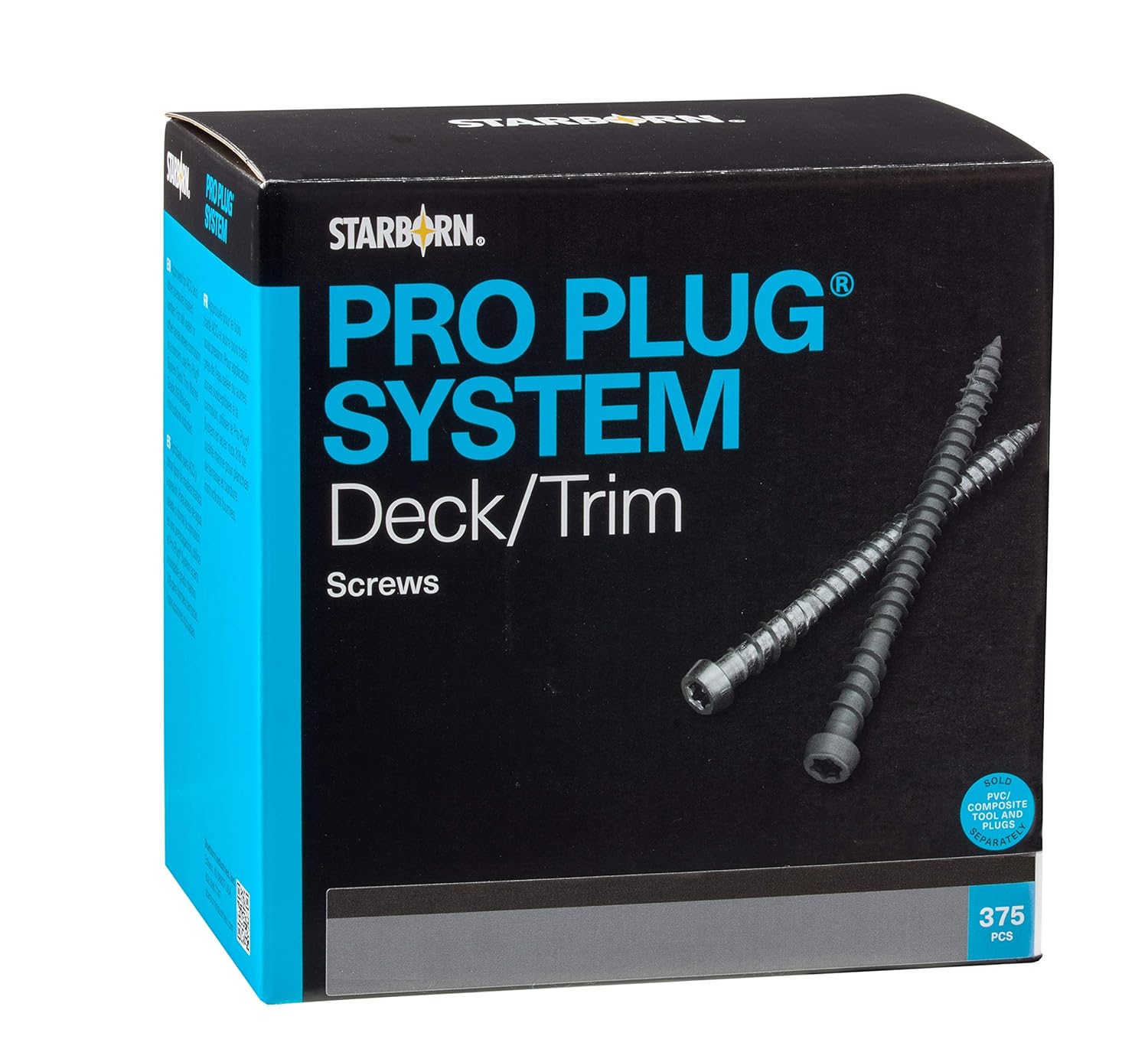 Pro Plug System Stainless Steel Screws for Use with the Pro Plug PVC System, #10 x 2-1/2", Star Drive, 375 Pcs Covers 100 Sq Ft or 250 Lin Ft