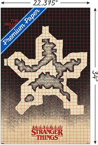 Miniatura 3 de Trends International Netflix Stranger Things Temporada 4 - Póster de pared con mapa del club Hellfire Club, 22.375 x 34 pulgadas, versión premium