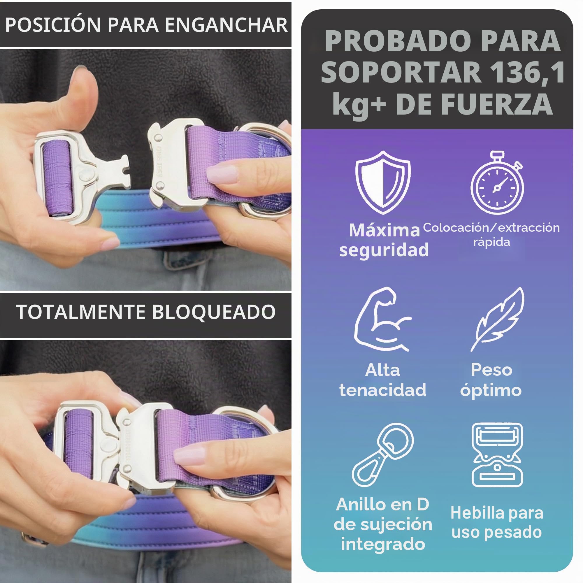 Spark Paws Collar táctico para perro, resistente, calidad premium, grueso y duradero para perros grandes y medianos, retro de los años 90, M