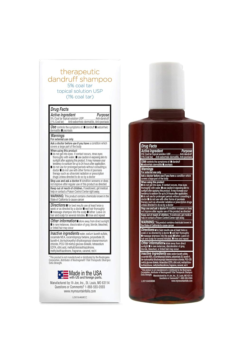 Mountain Falls Therapeutic Dandruff Shampoo 5% Coal Tar Topical Solution, Extra Strength, 6 Fluid Ounce