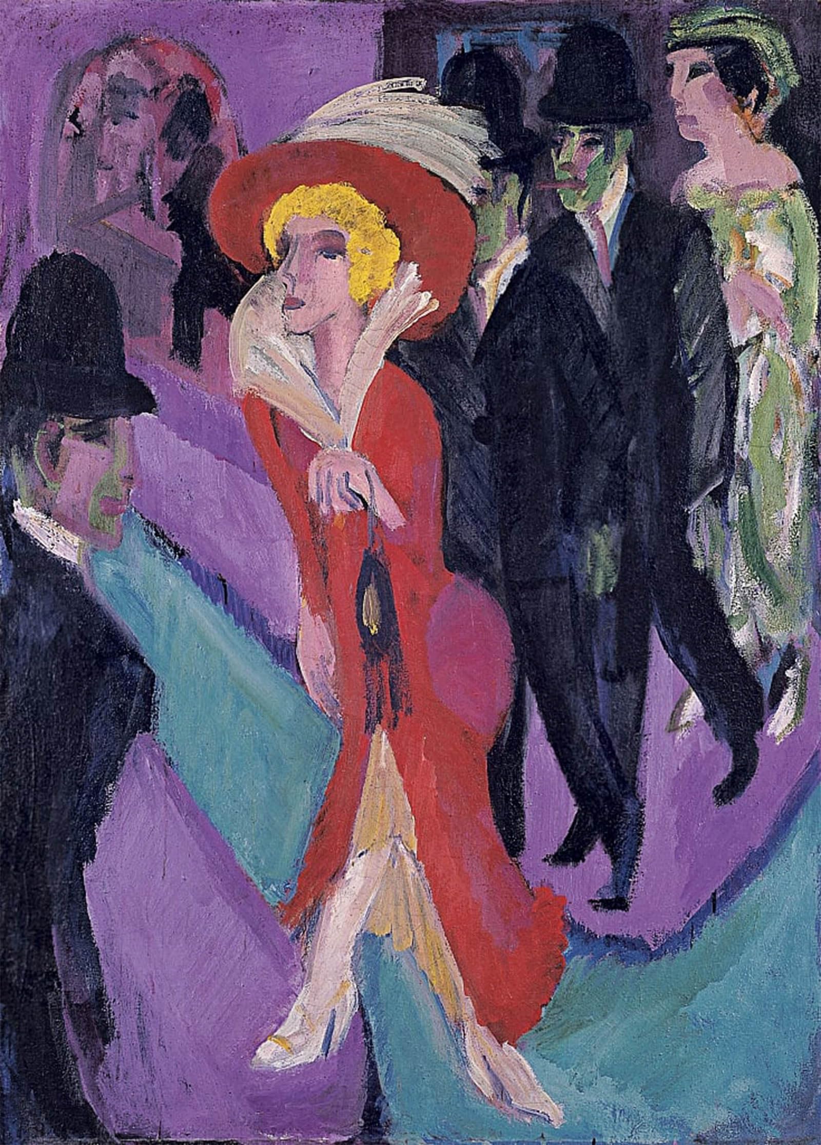 ARTXLXXBN Famous Prints Artwork Pictures Poster Painting Art Erna with Japanese Umbrella by Ernst Ludwig Kirchner Artwork Landscape Pictures for Home Decor 60x90cm