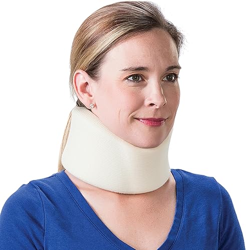 Core Products - Soporte cervical de espuma con collar de cuello - Beige, Pequeño - 5 cm desde la barbilla hasta la muesca esternal