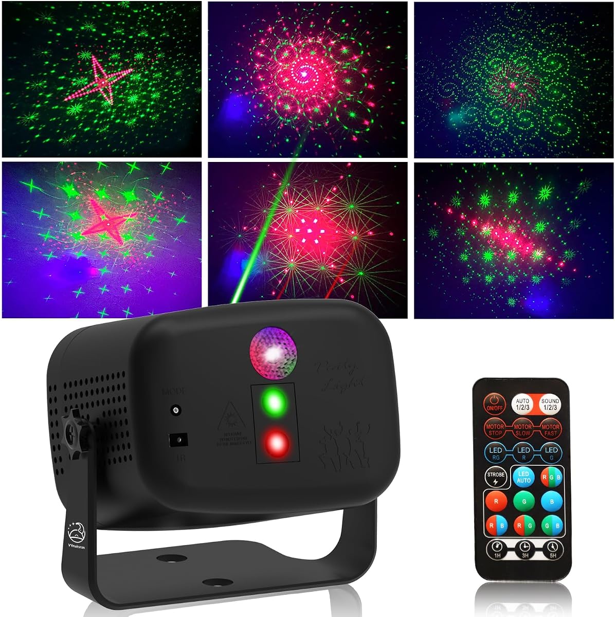 LED Disco Light RGB Sound-Activated Stage Light, Portable DJ Party Lighting with Remote Control for Home Room Karaoke Christmas Halloween Wedding Decor Stocking Stuffers