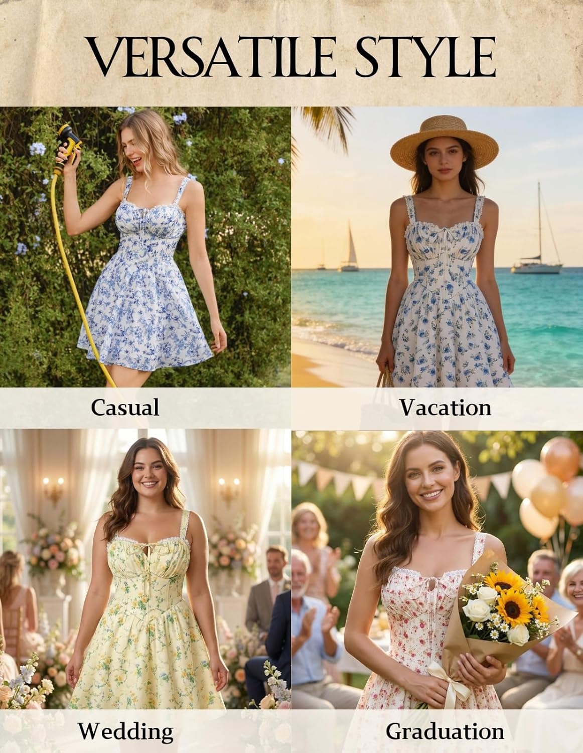 SCARLET DARKNESS Floral Corset Dress Sundresses for Women 2026 Summer Mini Graduation Dress - Image 6