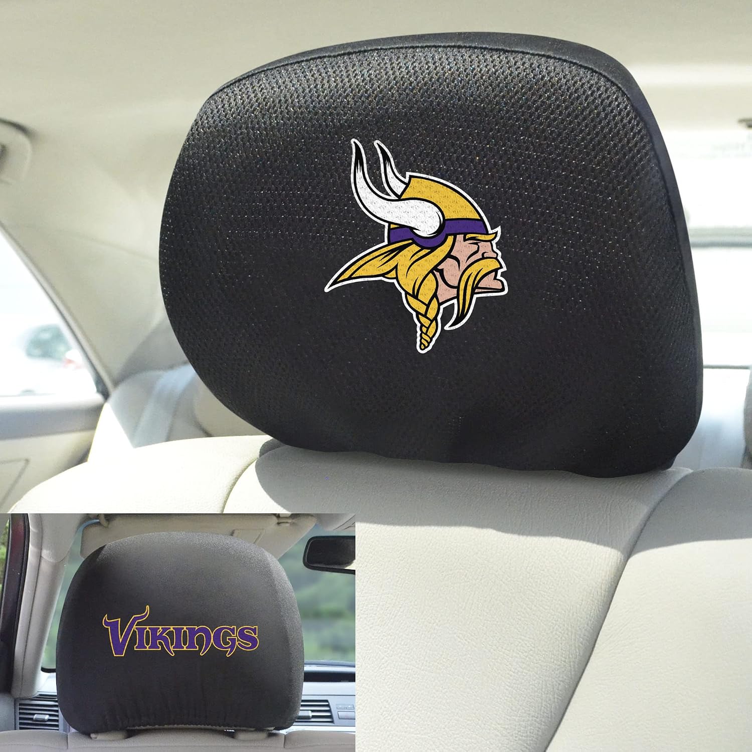 FANMATS NFL Unisex-Adult Embroidered Head Rest Cover