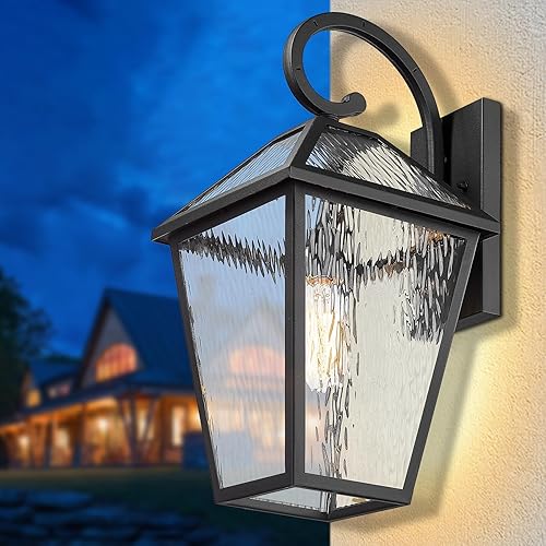 Miniatura 57 de Lámparas de pared para exteriores, faroles de pared exterior impermeables con vidrio, apliques de pared exterior, luces de porche delantero