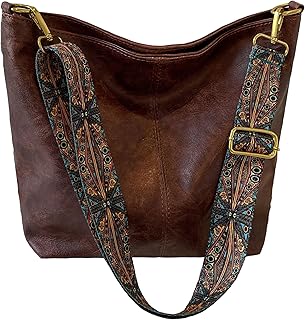 Dora & Liz Fashion Hobo Bags for Women Vegan Leather Crossbody Bag with Guitar Strap Shoulder Purses and Handbags