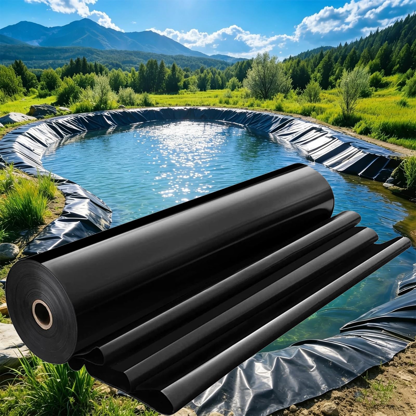 Telo impermeabile per laghetto per fontane da giardino, ruscelli, cascate, piscine per pesci e laghi artificiali, telo pieghevole, materiale resistente e flessibile