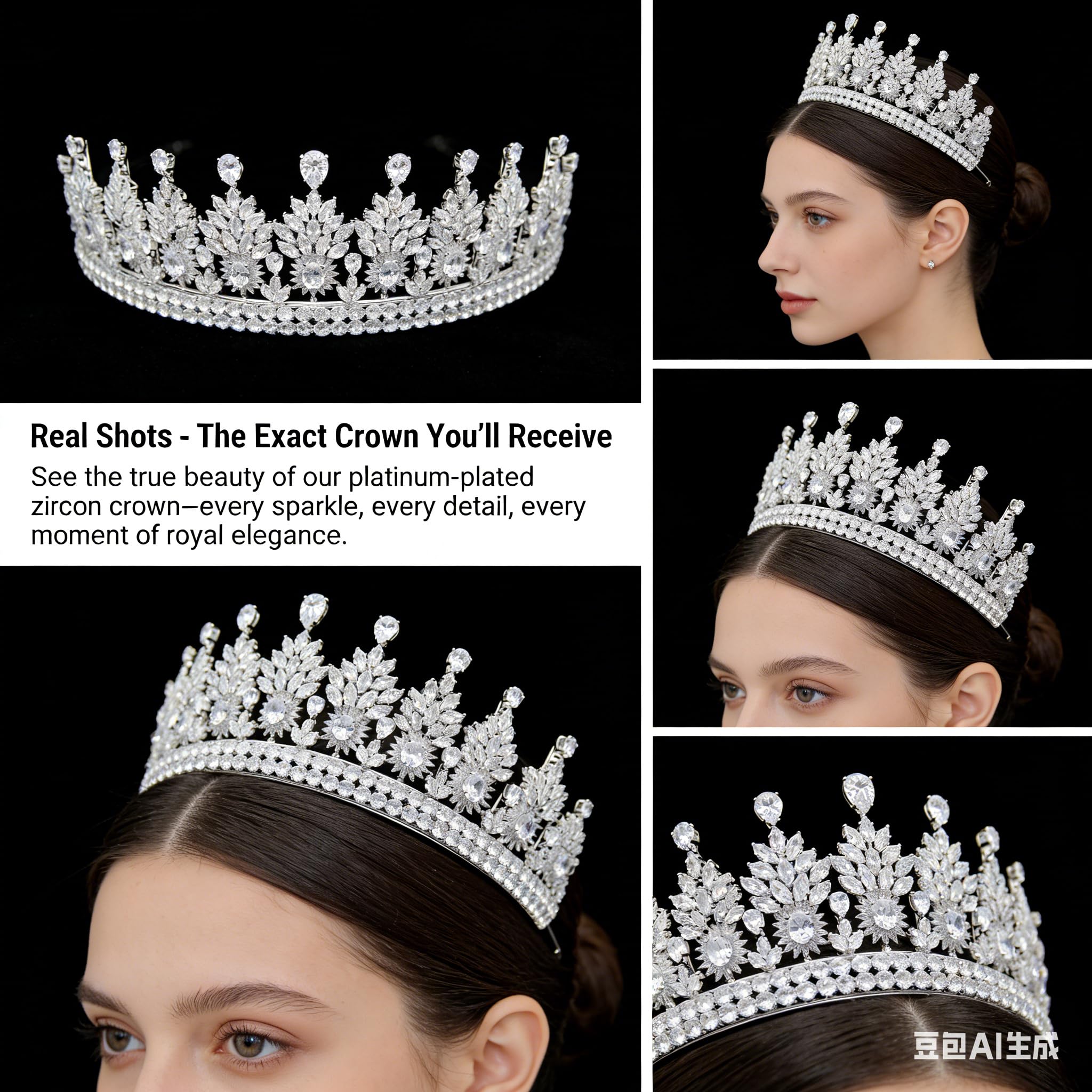 Coronas de princesa de cristal de boda para mujer, diadema de circonita cúbica, tiaras de cumpleaños para niñas, corona de reina real, accesorios para el cabello para novia