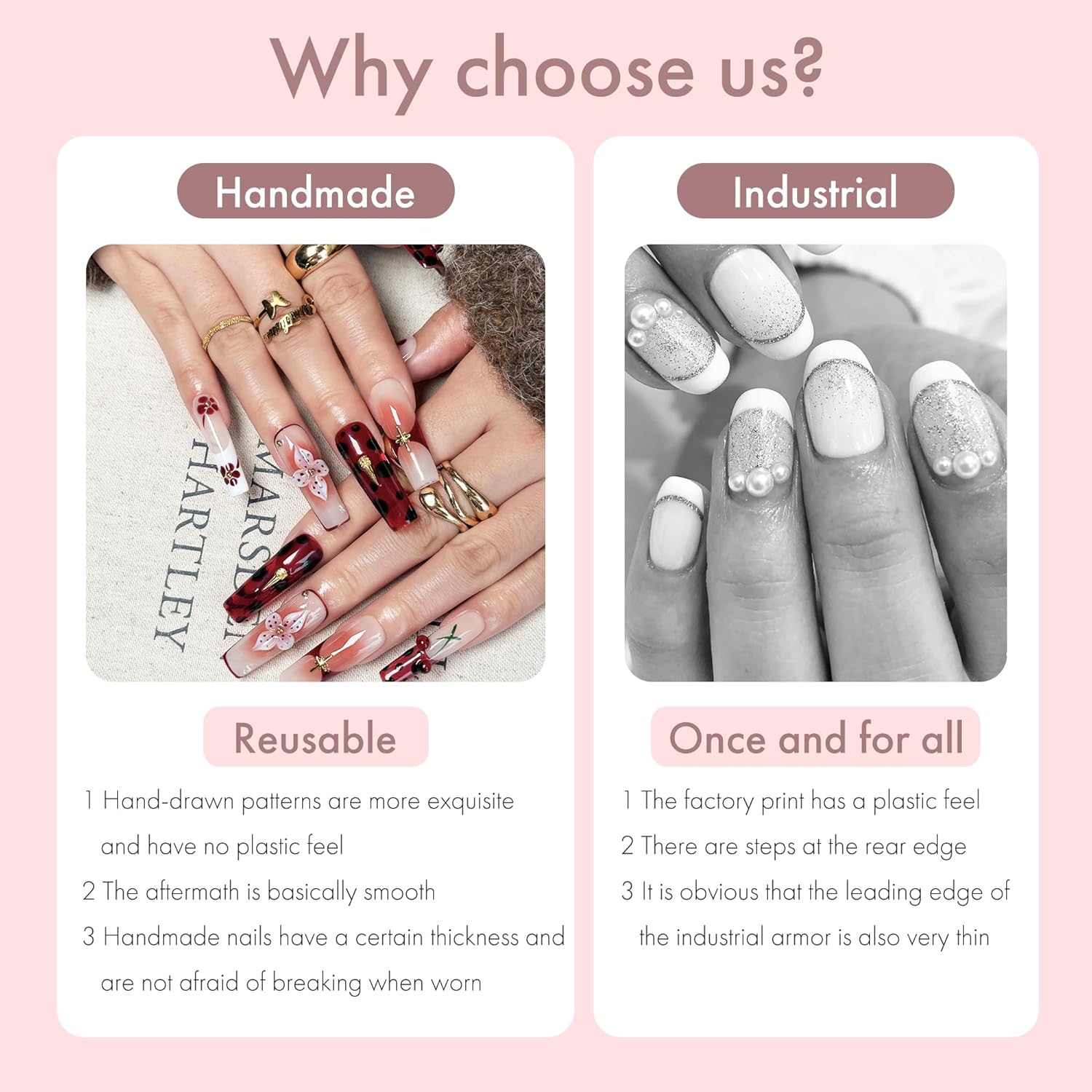 Rouge Sonata 10pcs Press On Nails for Women, Crimson Floral Golden Accent Acrylic UV Gel Wearable Nails, Korean Style Wine Red Gradient Cherry Blossom Fake Nails Set (Dark red, S)