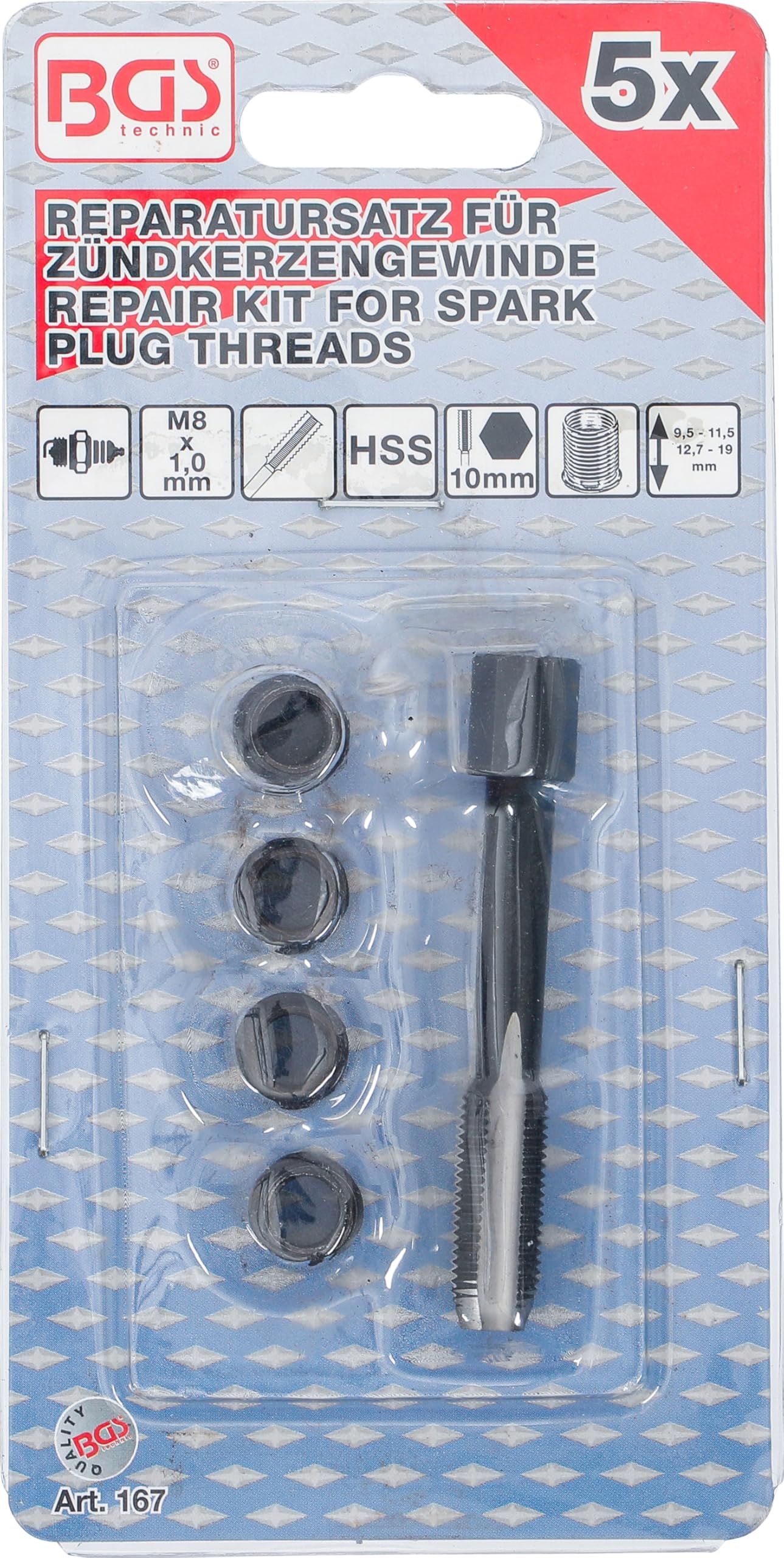 Phefop Kit Réparation Filetage Bougie Préchauffage - 4 Tailles Acier Premium Pour Culasse