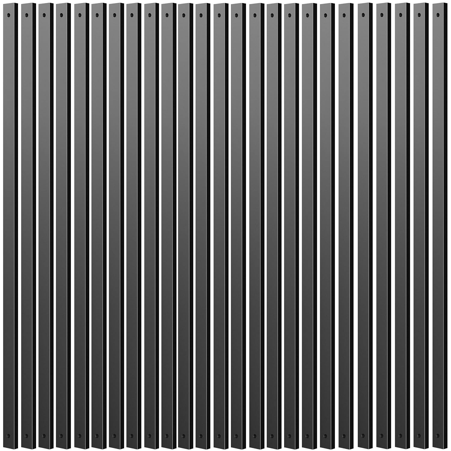 Deck Balusters, 32 Inch, Straight Flat Baluster, Black, Metal Deck Stairs Railing, 50 Pack Hollow Rectangle Deck Balusters for Deck Railing