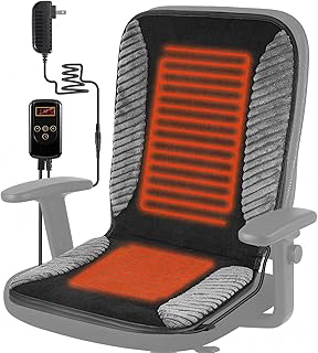 Heated Seat Cushion for Office Chair Back and Seat Warmer Pad with 110V Adapter