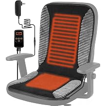 Heated Seat Cushion for Office Chair Back and Seat Warmer Pad with 110V Adapter