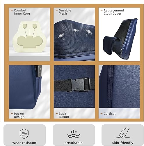 Miniatura 6 de Joyset Masajeador de espalda para dolor de espalda, tejido profundo, masajeador Shiatsu con calor, almohada de masaje de amasamiento 3D para cuello,