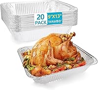 Vista 15 de 8x8 Thickened Aluminum Foil Pans, 20Pack Disposable Aluminum Pans for Roasting, Baking, Cooking, Food Prep, Chafing, Steam Table, Oven, Cake, and
