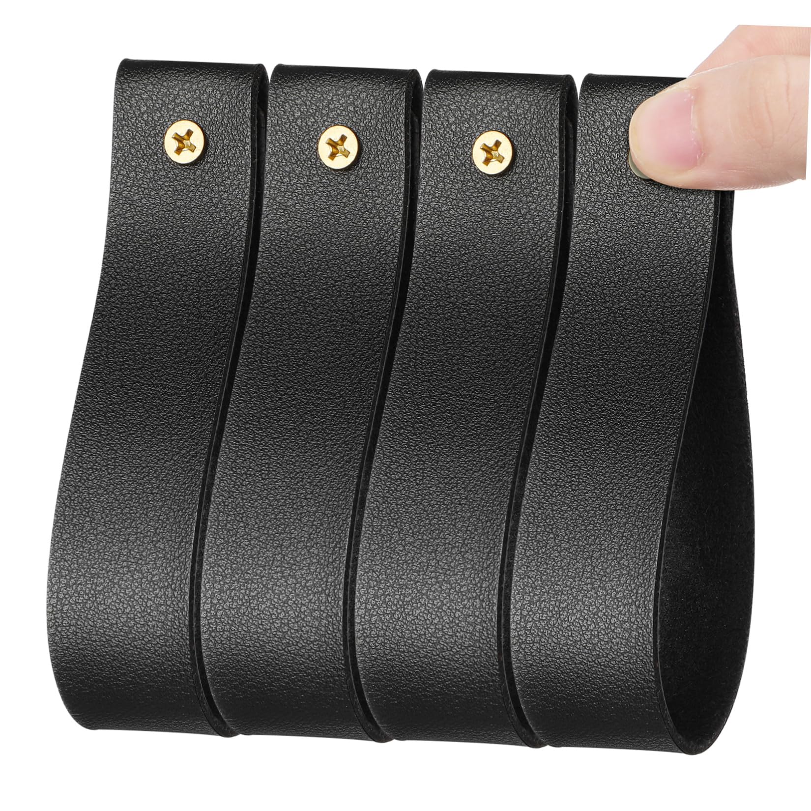 Gadpiparty 4 Pièces Support De Tringle À Rideaux en PU Crochets Muraux Bohème Sangles De Tringle À Rideaux en PU pour Salle De Bain Cuisine 4.72 X 0.98 X 0.79 Po