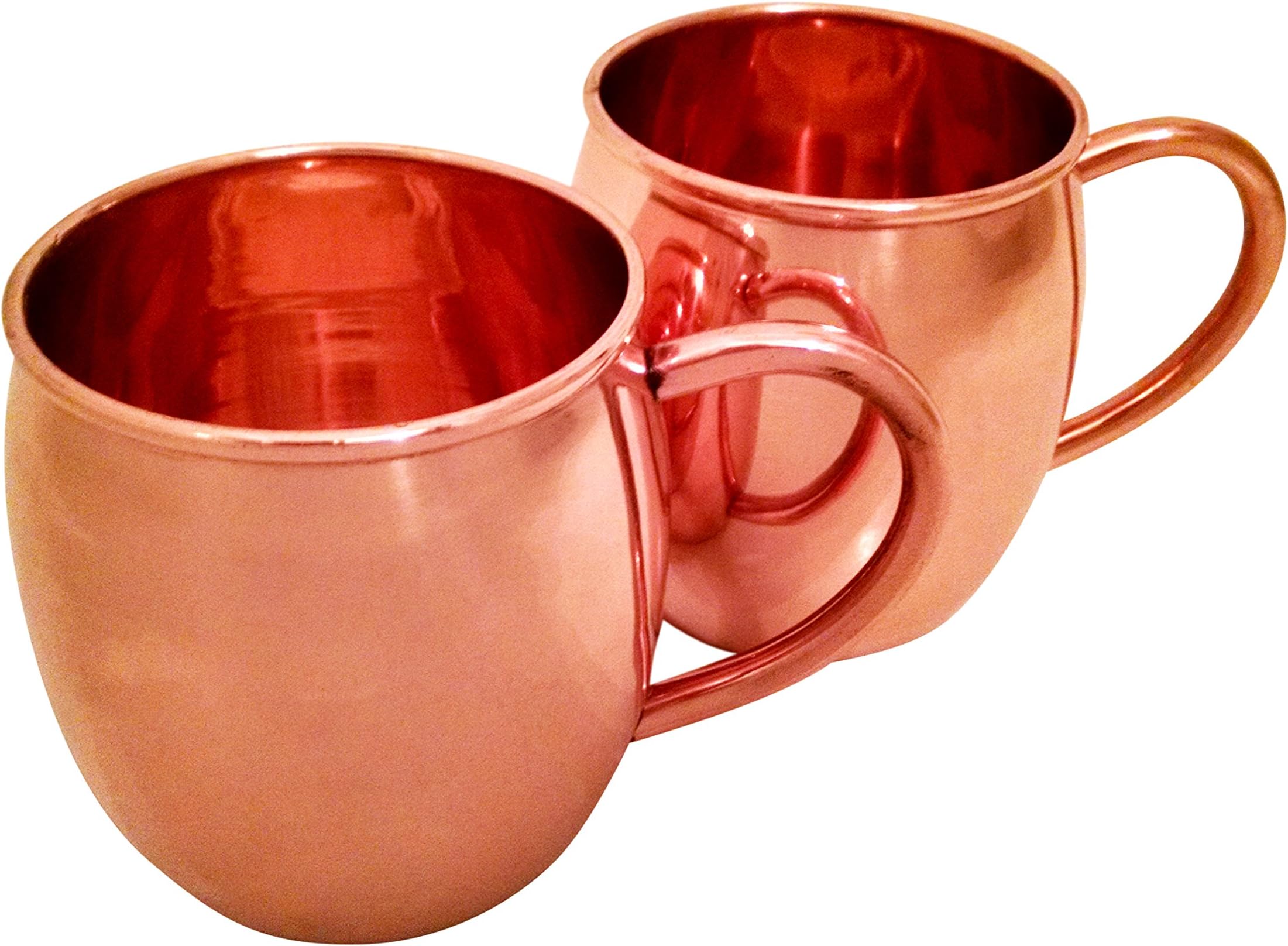 Premium Copper Mug - High Quality Cups, Solid Design, 16oz Sleek Barrel Style, Set of 2