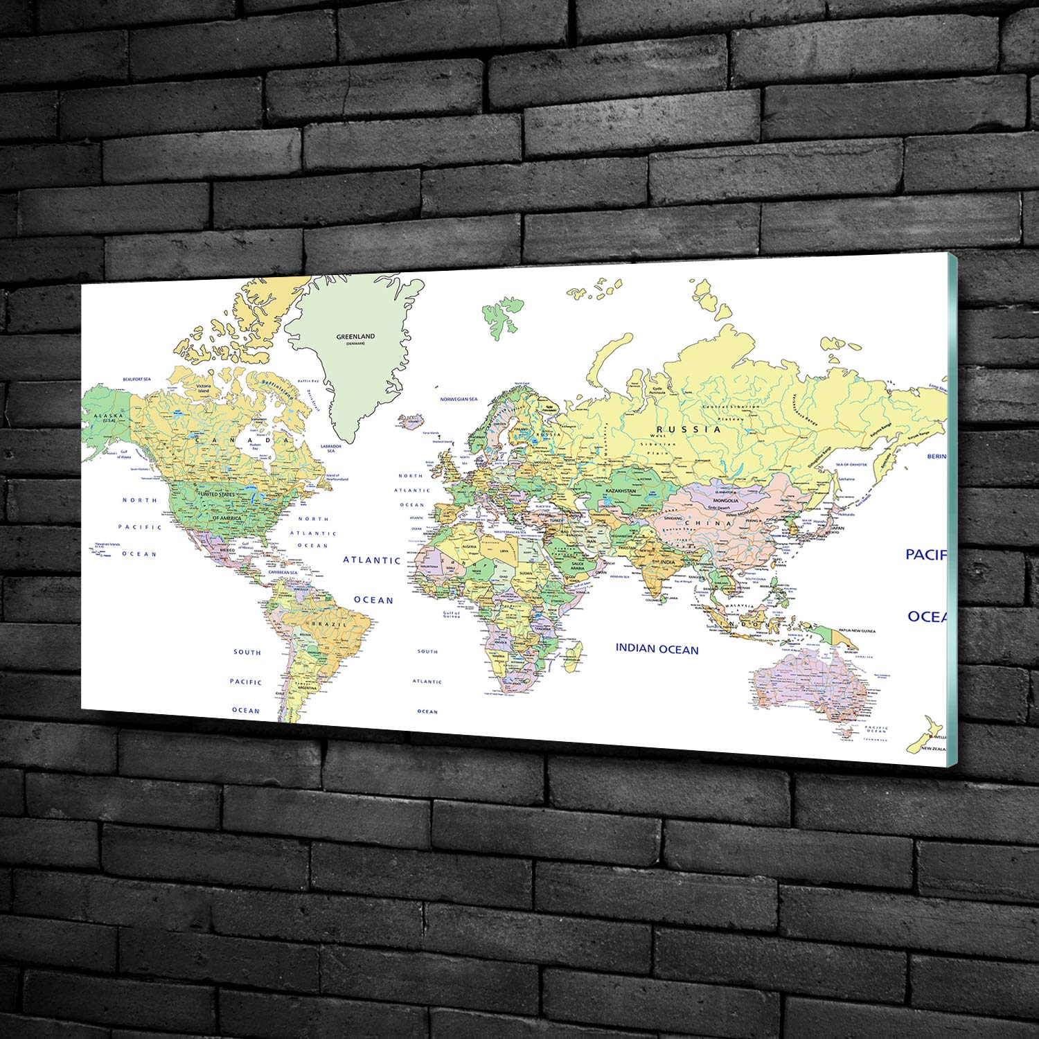 Tulup Acrylic Glass 100x50cm Mural Art Image Verre Plastique Déco Mural Acrylic Glass Picture Mapa Del Mundo