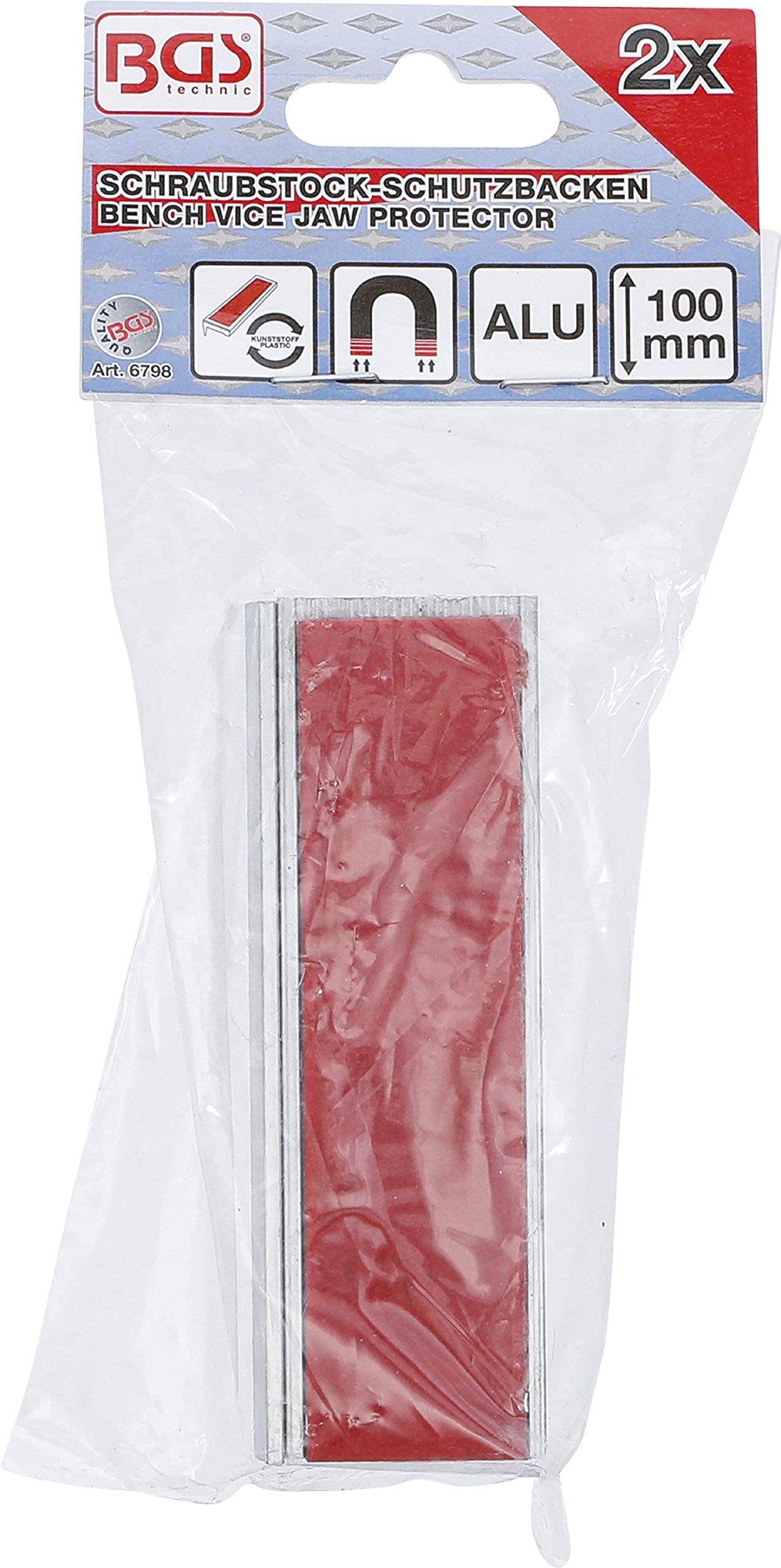 BGS Coppia copriganasce per morsa da banco alluminio larghezza 100 mm 2 pz