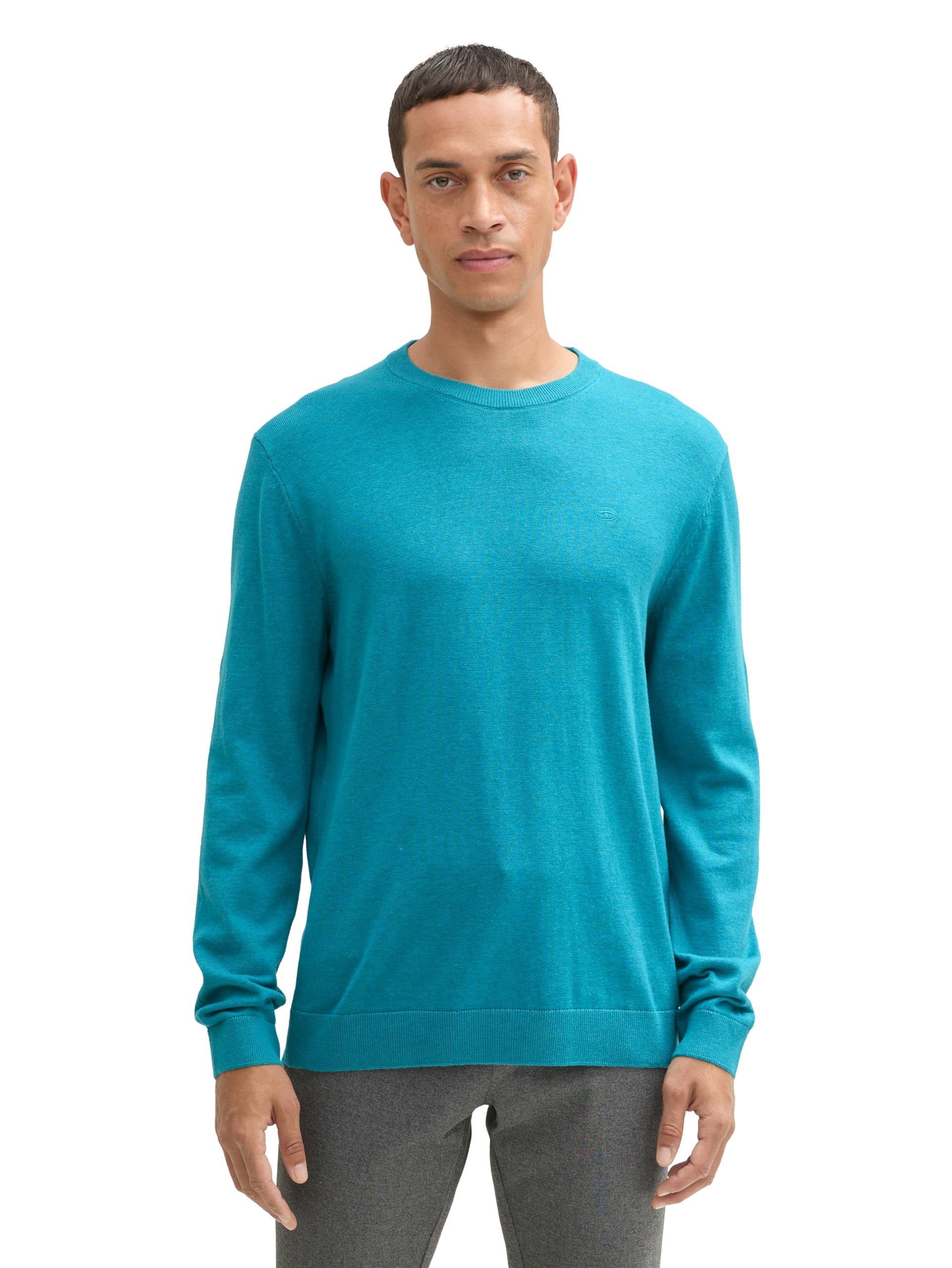 TOM TAILOR Herren Basic Strickpullover aus Baumwolle