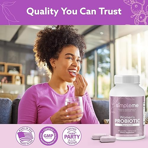 Miniatura 7 de Simpleme Probióticos para mujer con prebióticos, arándano, probióticos vaginales para mujeres, para equilibrio del pH, infecciones urinarias, salud