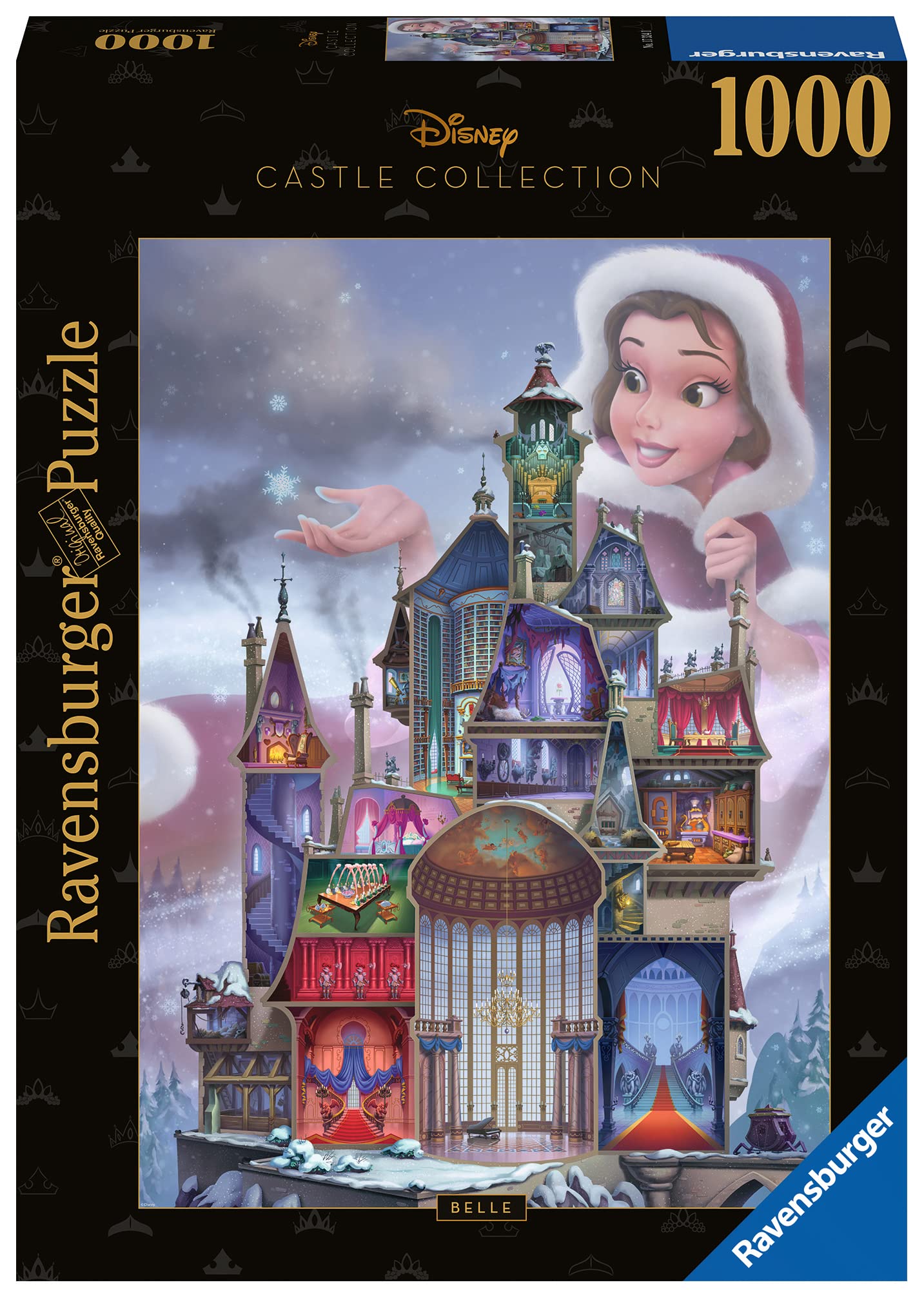 Ravensburger - Puzzle Disney: Bella, Puzzle 1000 Piezas, Puzzles para Adultos, Puzzle 1000 Piezas Adultos, Pegamento Puzzle para Enmarcar, Rompecabezas Adultos, Castillo Princesas Disney, 70x50cm