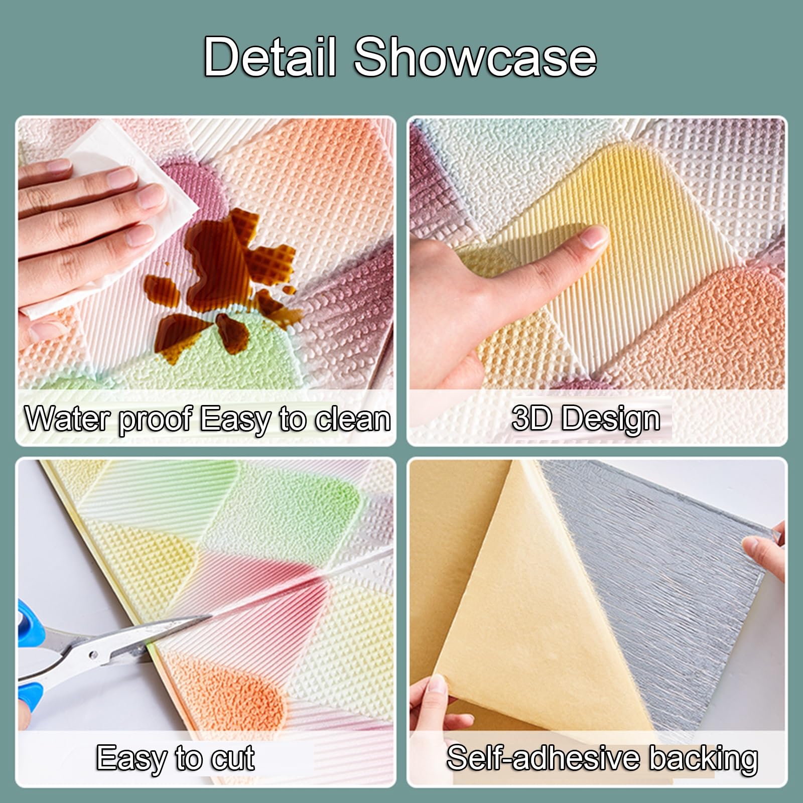 10 Paneles de Pared 26.4x27.6" Creativos Impermeables Y Autoadhesivos Panele Decorativos 3D Decoración Pared Moderna Y Gruesa para Interiores Corte Libre Insonoro E Inodoro
