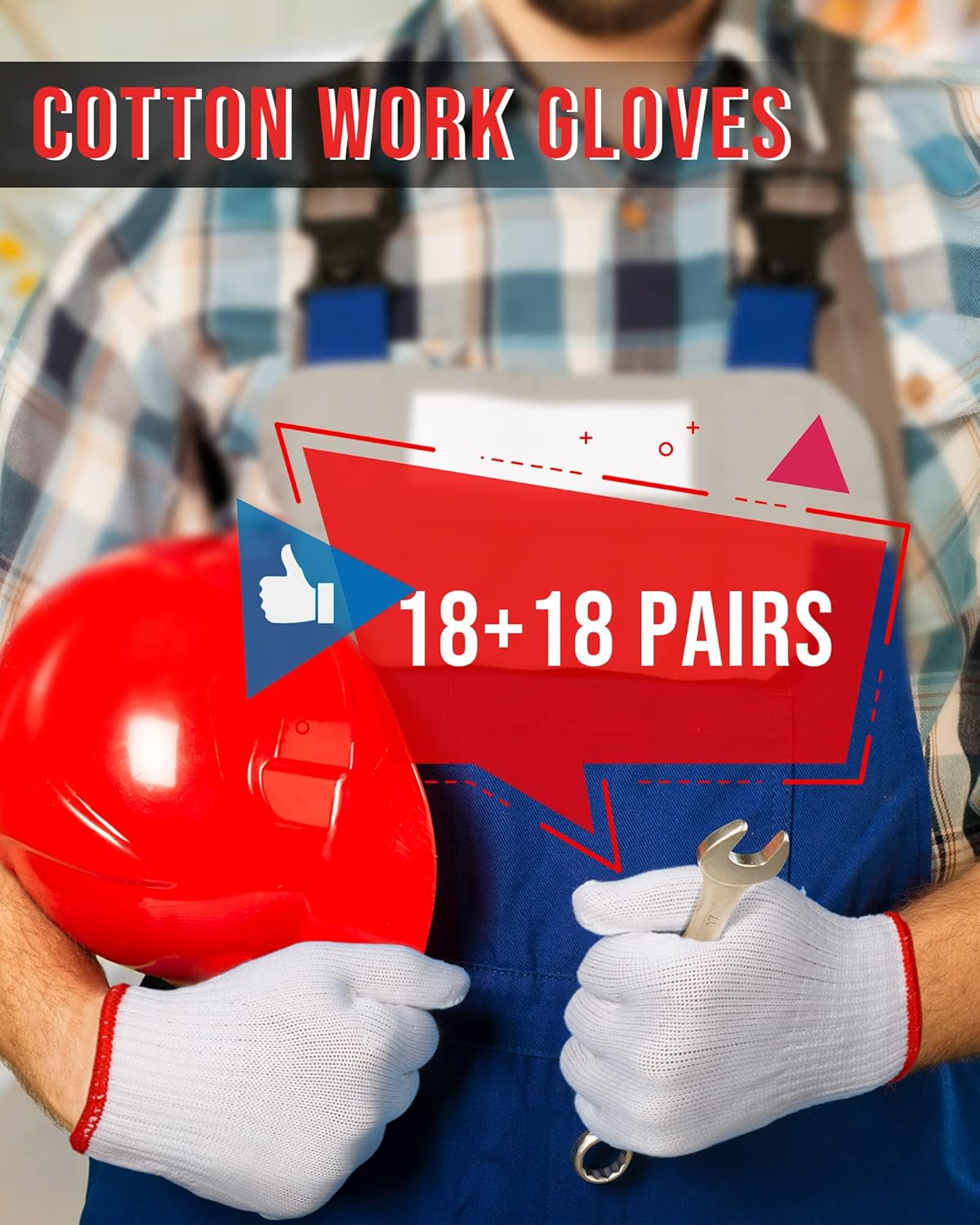 SATINIOR 36 Pairs Hand Work Gloves White Polyester Liners Safety Work BBQ Gloves Liners Men Women Hand Protection