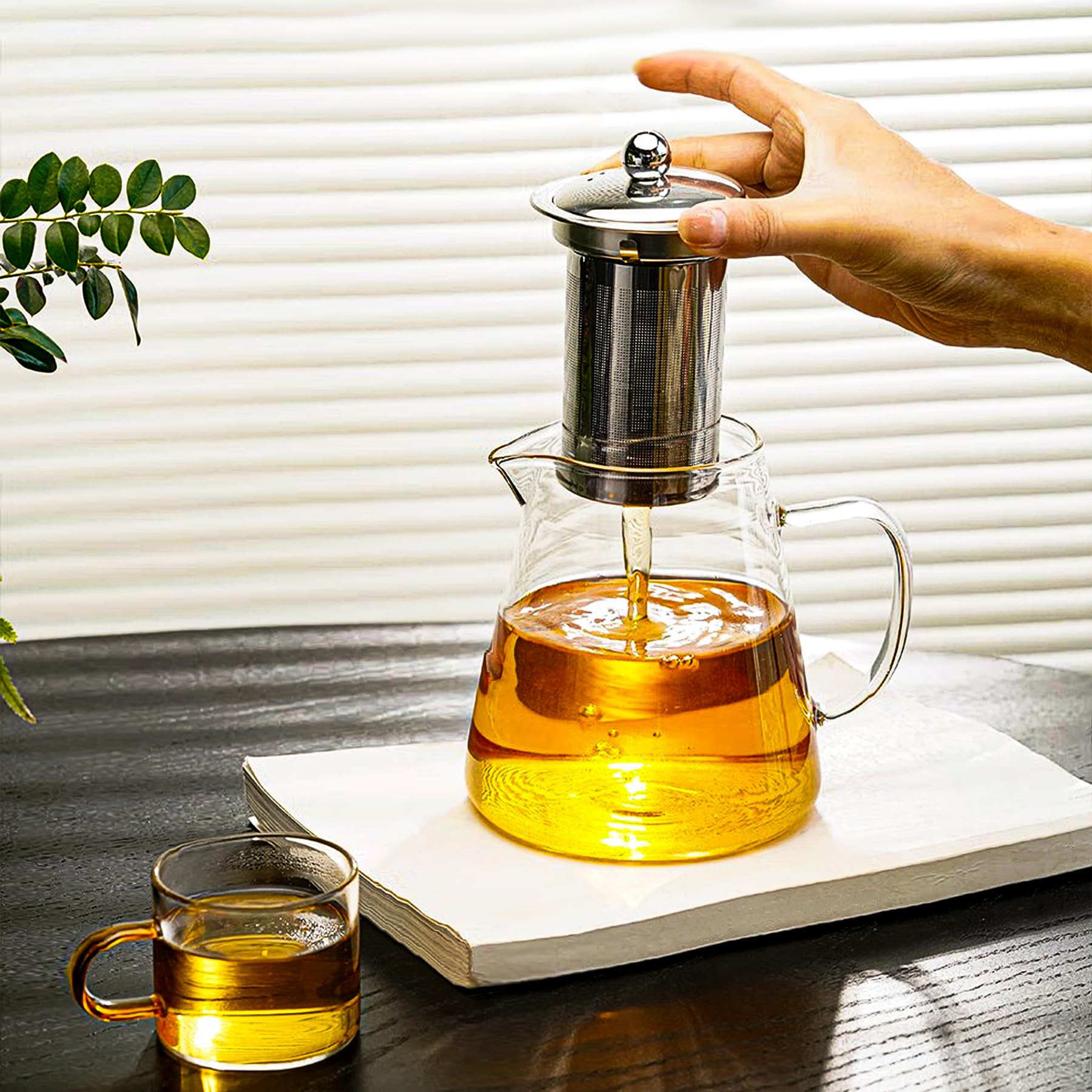 Garat À Verre Transparent Avec Infuseur En Acier Inoxydable Bouilloire De Thé À Feuille En Vrac Résistant À La Chaleur Pour La Maison Et Le Bureau Du 8,81 € | DHgate