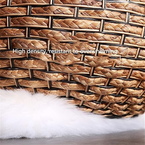 Miniatura 4 de Alfombra redonda de lana peluda y larga de piel de oveja gruesa para dormitorio sala de estar sofá dormitorio guardarropa cuarto de bebé vestidor