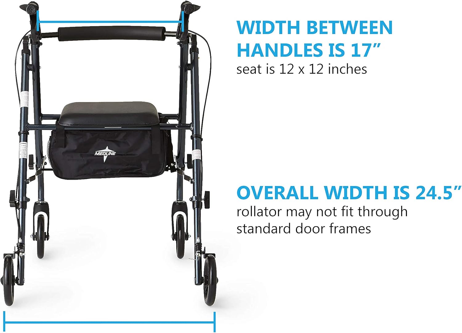 Superlight Aluminum Rollator, Smoky Blue : Health & Household