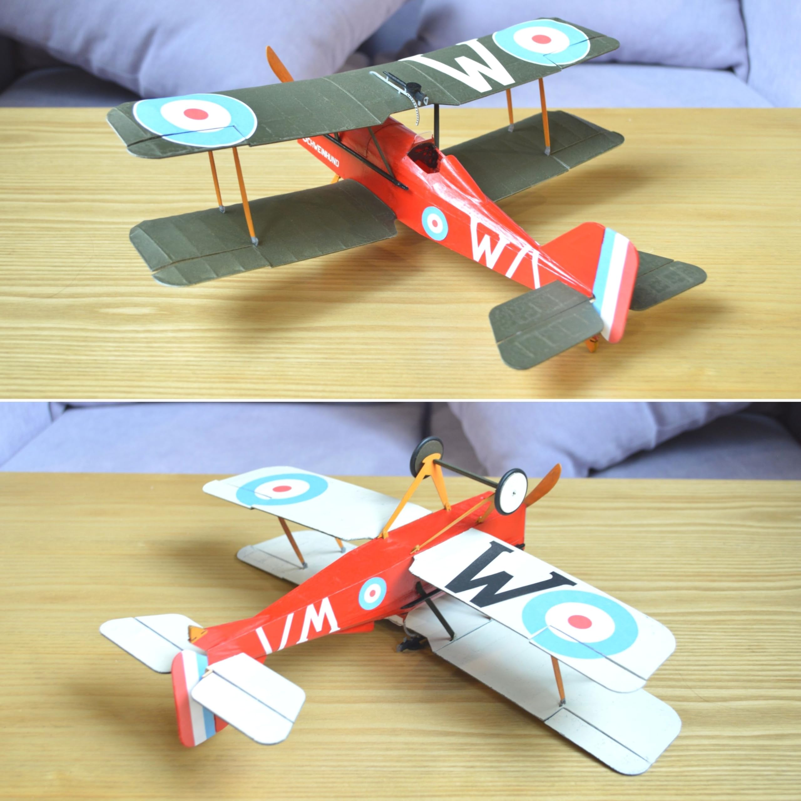 RAF SE5A Slow Flyer Modellflugzeug Kit, Maßstab 1:20, 380 mm Spannweite, RC Flugzeugmodell Baukasten, Modell Flugzeug zum selbst Bauen, gelaserte Balsa Holz Bauteile, 380 x 290 x 135 mm, 45 g RTF