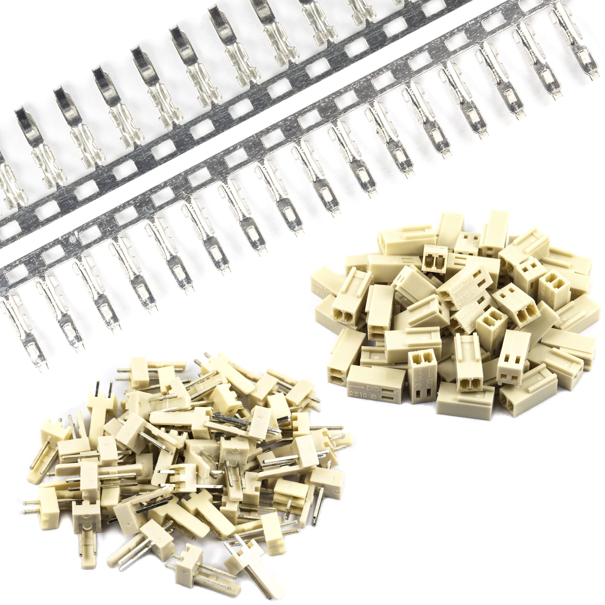 KF2510 Connector Kit - 2.54mm Female Pin Headers, Terminals, 0.1" Housing, Adapter Plug (Socket 50pcs+Plug 50pcs+Pin Connector 100pcs)
