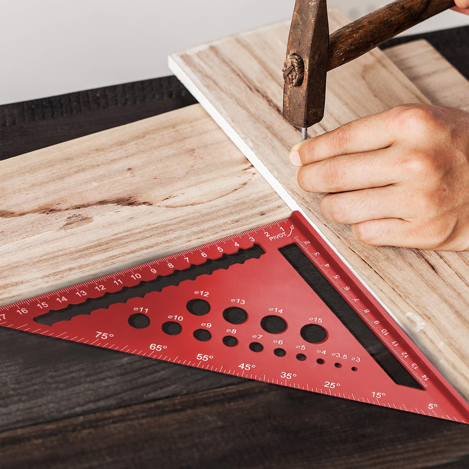 Squadra Da Falegname In Alluminio - Multifunzione Per Misurazioni E Tracciature - Foto 4