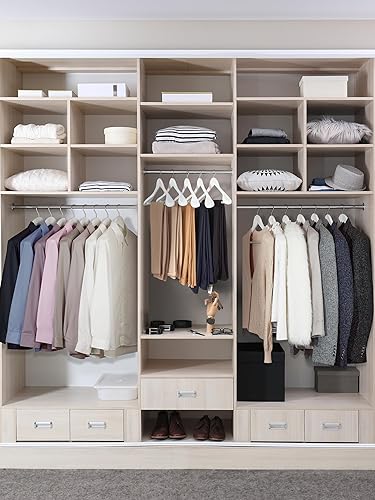 Miniatura 8 de HOUSE DAY Perchas de madera maciza de alta calidad para mujer, perchas de madera de hombro ancho, perchas para trajes con barra antideslizante para