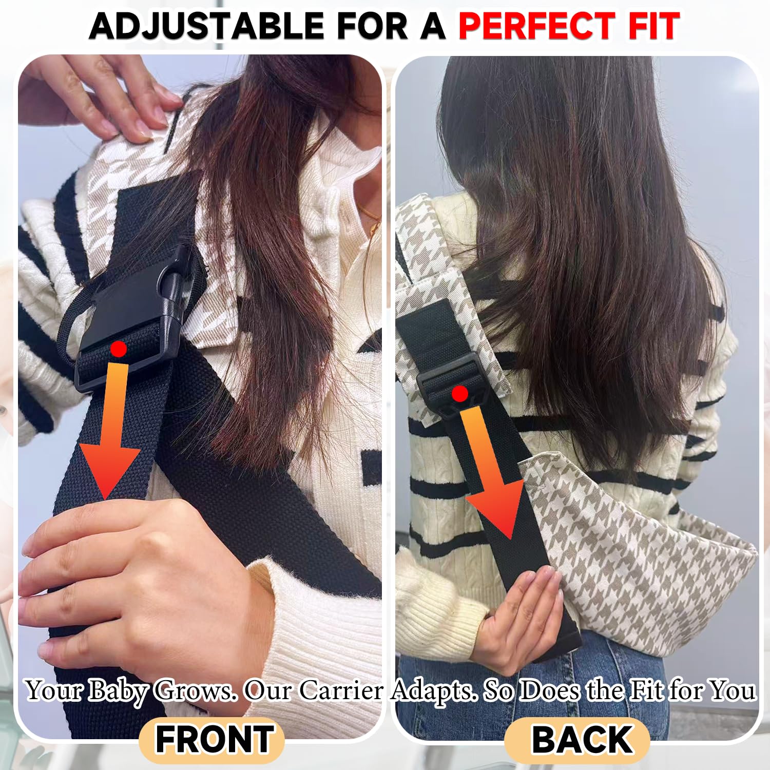Baby Sling Carrier | Adjustable Front & Back, Adjustable Sling Easy Toddler Carrier Comfortable Baby Wrap Carrier Baby Carrier Wrap for Newborn Up to 6M-3 Years — view 8