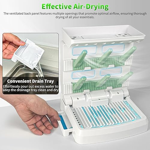 Miniatura 4 de Estante de secado de biberones para 6 biberones, soporte de secado vertical para tazas, ahorro de espacio, estante para secadora de botellas de pie