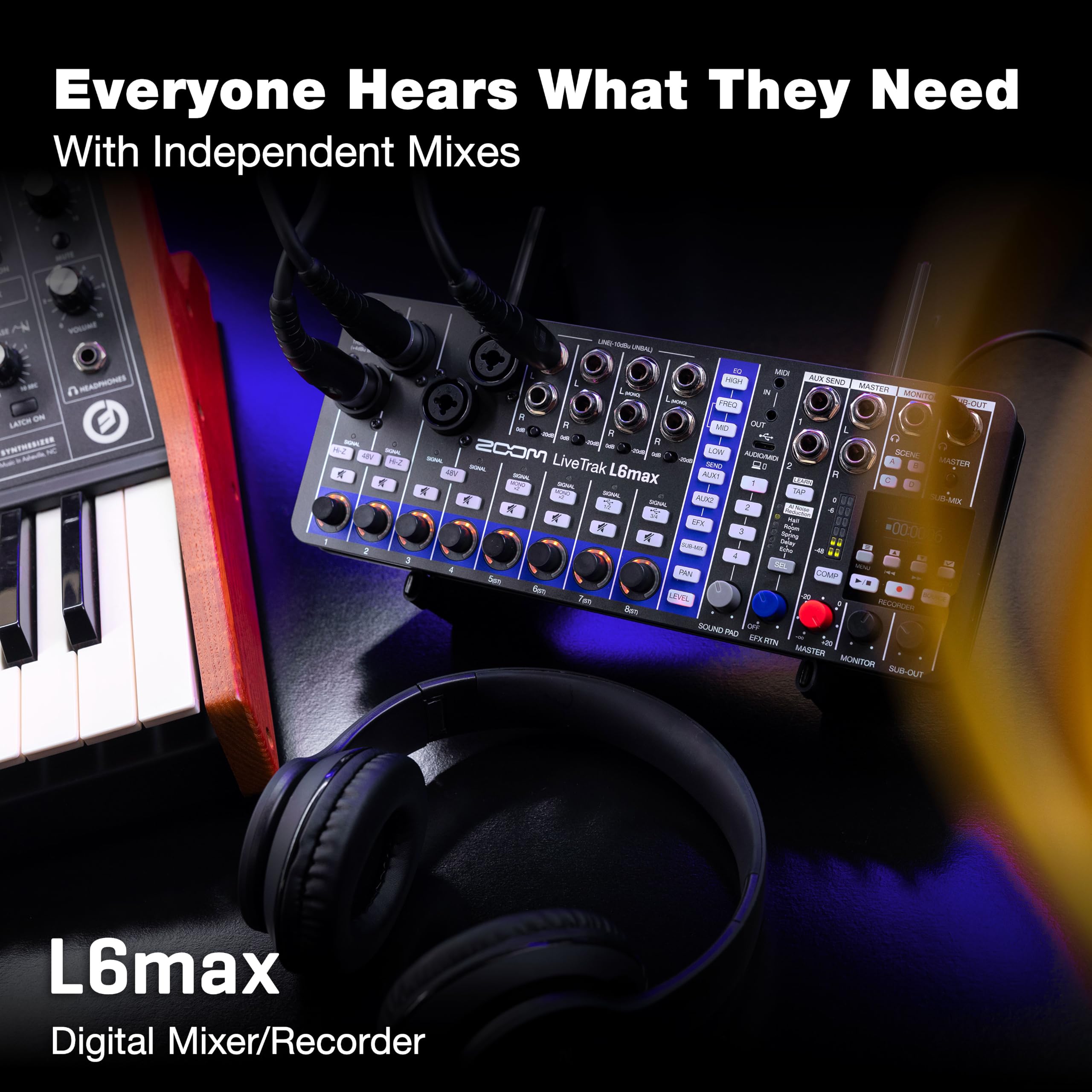 Amazon.com: Zoom LiveTrak L6max Digital Mixer and Recorder, 12