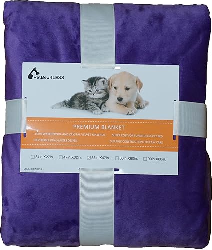 Miniatura 9 de PetBed4Less Manta para perros 100% impermeable de dos caras, suave y sedosa de alta calidad, con doble capa reversible