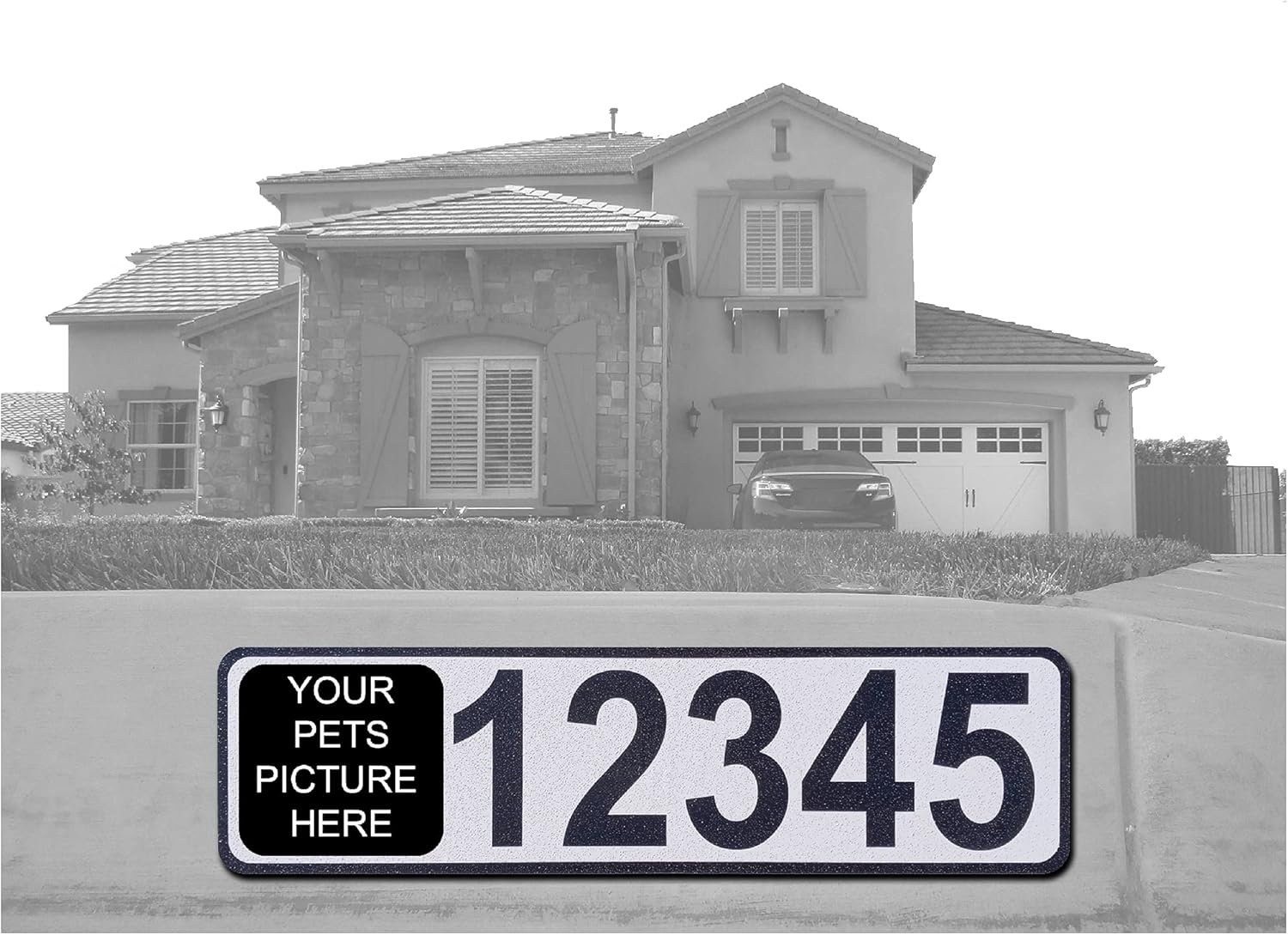 Curb-N-Sign® Your Custom Image Curb Wrap, Reflective Aluminum House Number Decals for Front Doors, Windows, Curbs, or Walls – Weather Resistant for Outside House Customization (Your Custom Image)