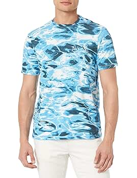 Armani Exchange A|X Mens T-Shirt Water Print Logo T Shirt